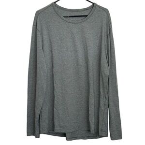 Lululemon Mens Soft Jersey Long-Sleeve Crewneck Shirt, Heathered Gray size L